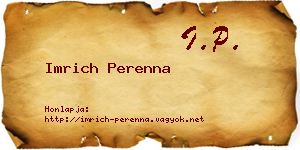 Imrich Perenna névjegykártya